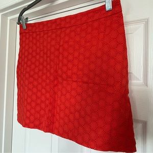 Neon Coral/Orange Eyelet Gap Skirt - Size 2